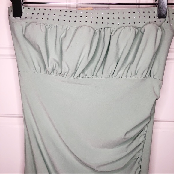 Bsharp Strapless Women Green Design Small Dress - Picture 2 of 7